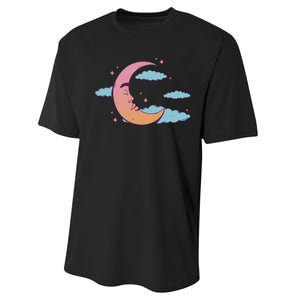 Sleeping Moon Cloud Performance Sprint T-Shirt