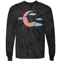 Sleeping Moon Cloud Tie-Dye Long Sleeve Shirt