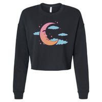 Sleeping Moon Cloud Cropped Pullover Crew