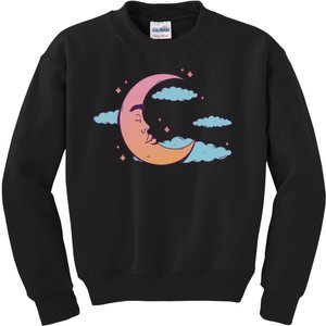 Sleeping Moon Cloud Kids Sweatshirt