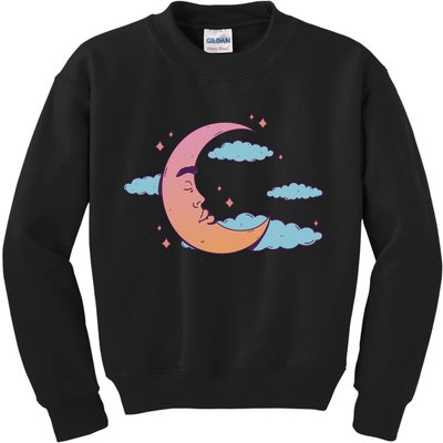 Sleeping Moon Cloud Kids Sweatshirt