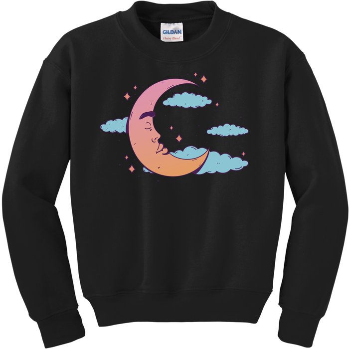 Sleeping Moon Cloud Kids Sweatshirt