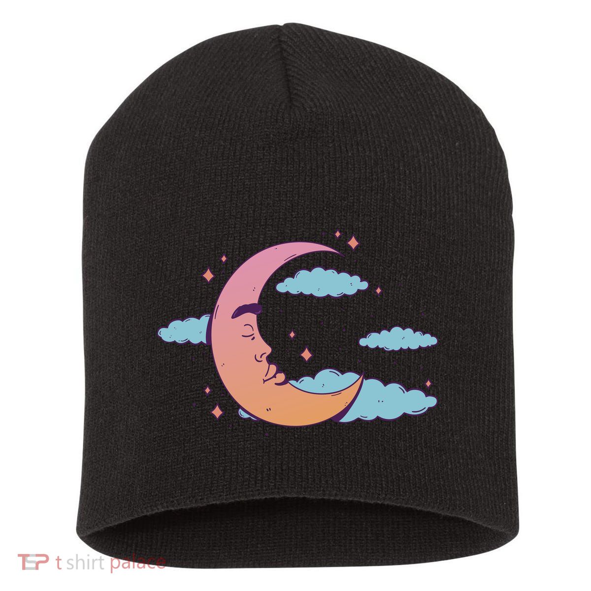 Sleeping Moon Cloud Short Acrylic Beanie