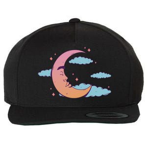 Sleeping Moon Cloud Wool Snapback Cap