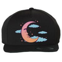 Sleeping Moon Cloud Wool Snapback Cap