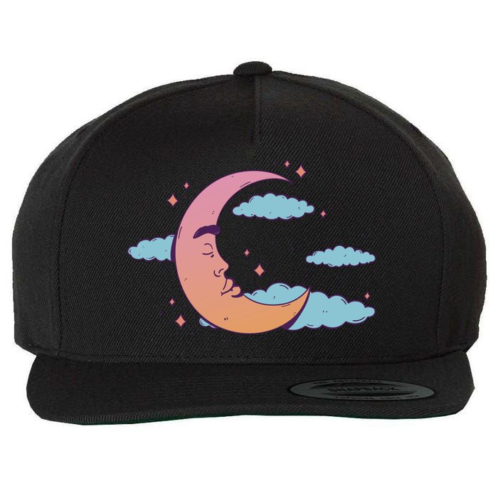 Sleeping Moon Cloud Wool Snapback Cap