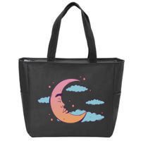 Sleeping Moon Cloud Zip Tote Bag