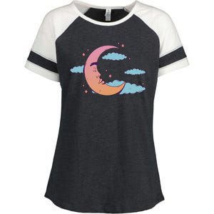 Sleeping Moon Cloud Enza Ladies Jersey Colorblock Tee