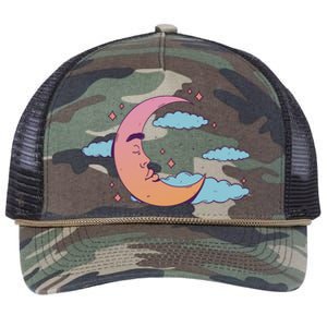 Sleeping Moon Cloud Retro Rope Trucker Hat Cap