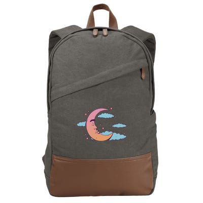Sleeping Moon Cloud Cotton Canvas Backpack