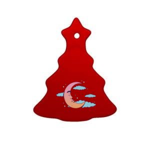 Sleeping Moon Cloud Ceramic Tree Ornament