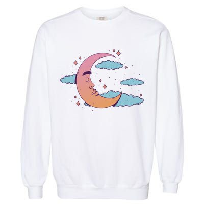 Sleeping Moon Cloud Garment-Dyed Sweatshirt