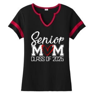 Senior Mom Class Of 2025 Heart Ladies Halftime Notch Neck Tee