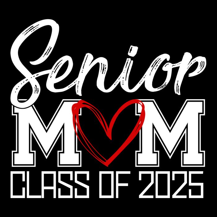 Senior Mom Class Of 2025 Heart 7-Panel Snapback Hat