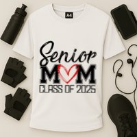 Senior Mom Class Of 2025 Heart Cooling Performance Crew T-Shirt