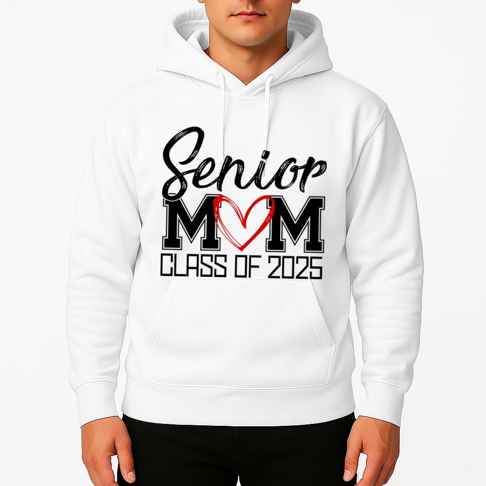 Senior Mom Class Of 2025 Heart Hoodie