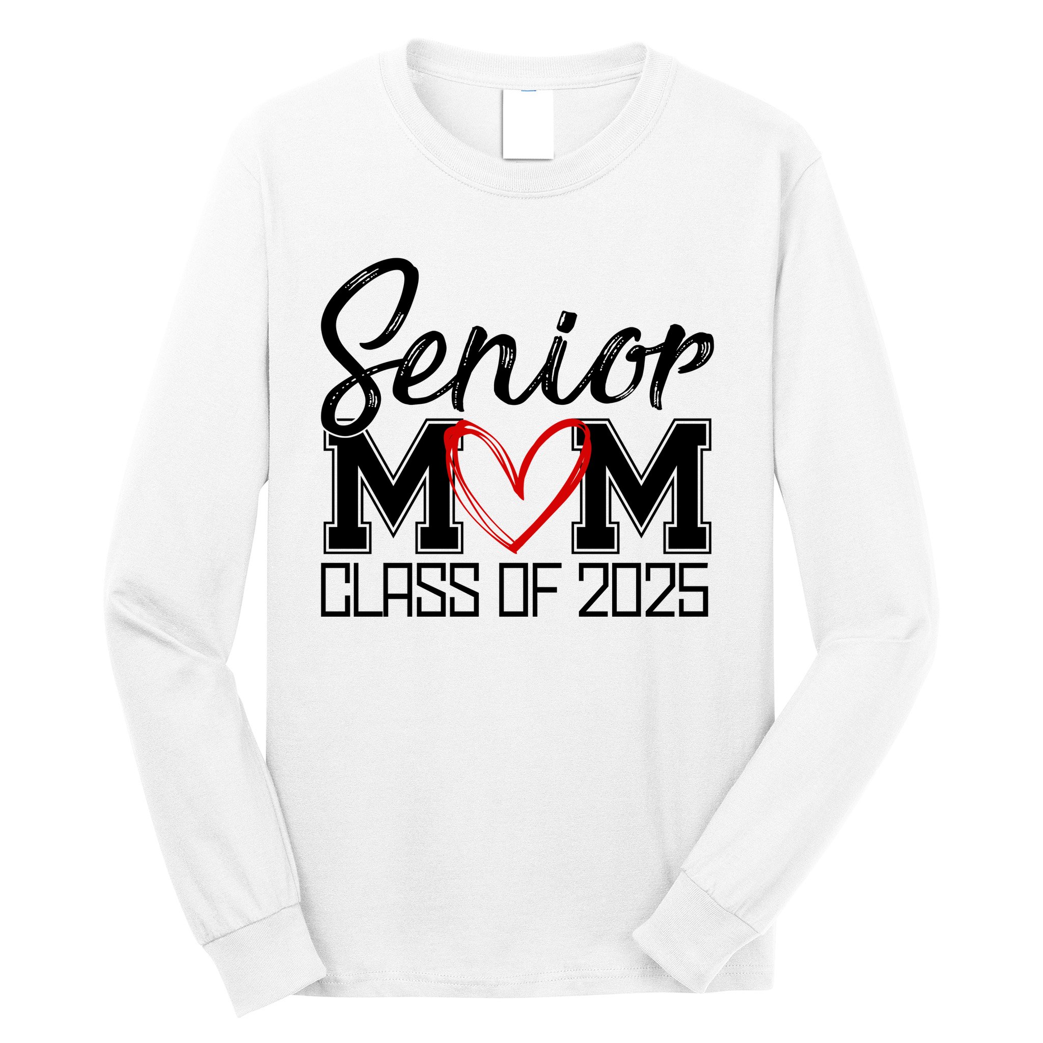 Senior Mom Class Of 2025 Heart Long Sleeve Shirt