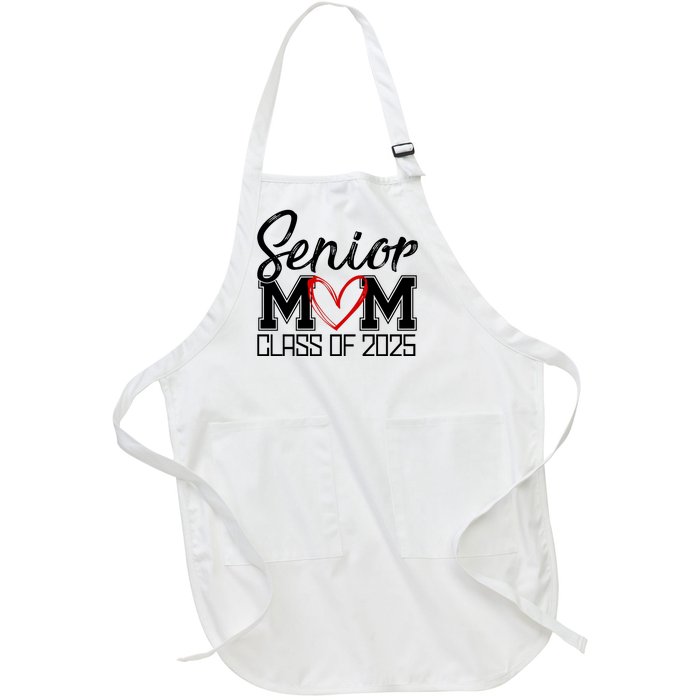 Senior Mom Class Of 2025 Heart Full-Length Apron With Pockets