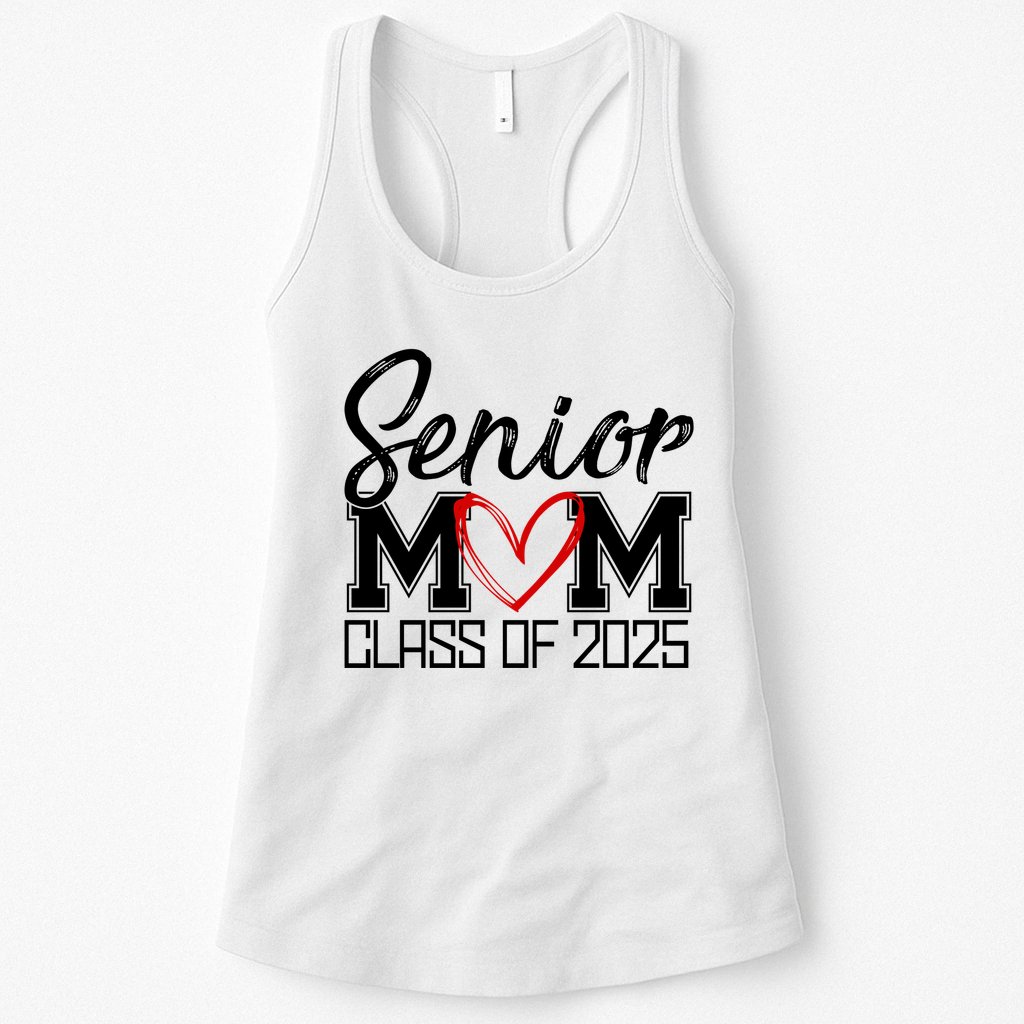 Senior Mom Class Of 2025 Heart Womens Tank Top