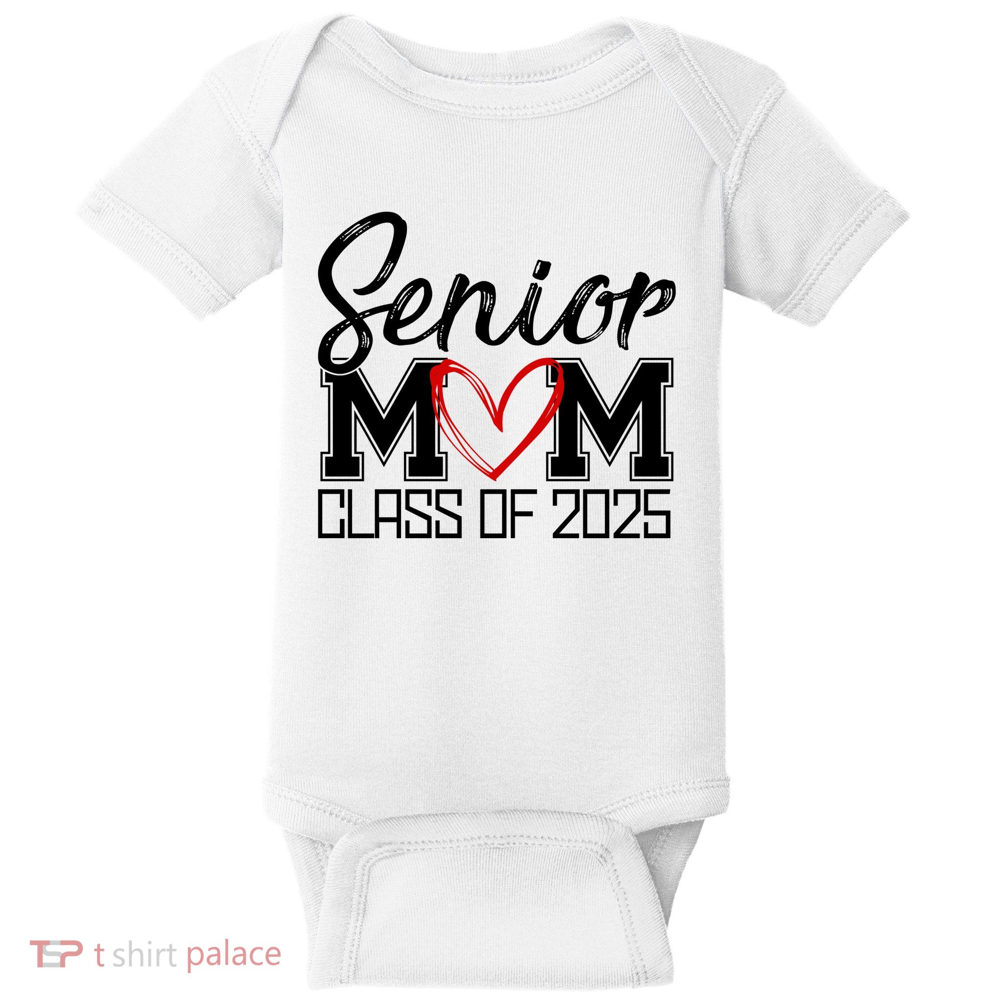Senior Mom Class Of 2025 Heart Baby Bodysuit
