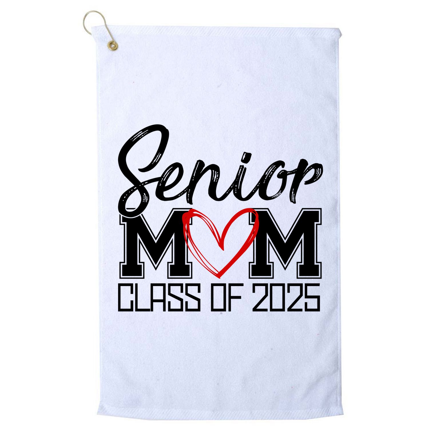 Senior Mom Class Of 2025 Heart Golf Towel