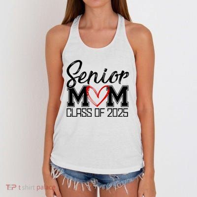 Senior Mom Class Of 2025 Heart Women's Knotted Racerback Tank