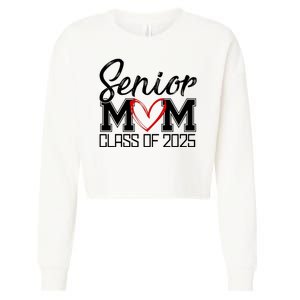 Senior Mom Class Of 2025 Heart Cropped Pullover Crew