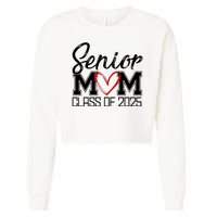 Senior Mom Class Of 2025 Heart Cropped Pullover Crew