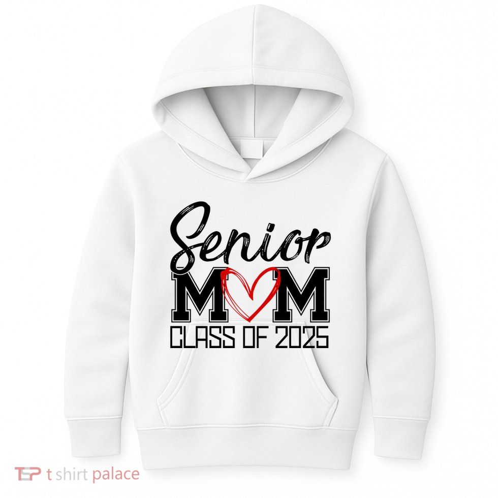 Senior Mom Class Of 2025 Heart Kids Hoodie