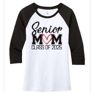 Senior Mom Class Of 2025 Heart Women's Tri-Blend 3/4-Sleeve Raglan Shirt