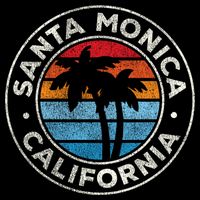 Santa Monica California Ca Vintage Graphic Retro 70s Great Gift Backpack