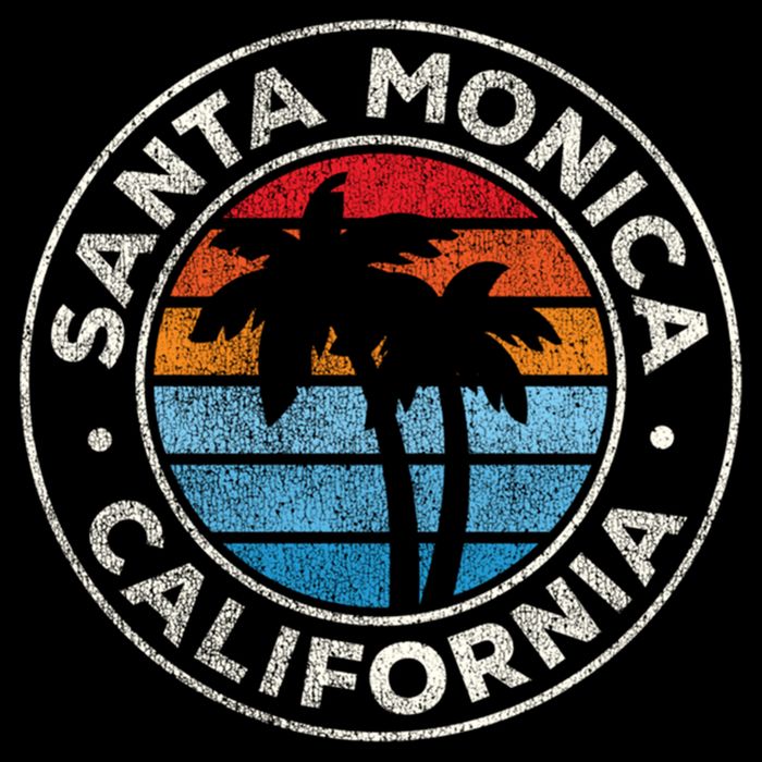 Santa Monica California Ca Vintage Graphic Retro 70s Great Gift Backpack