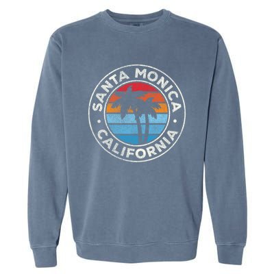 Santa Monica California Ca Vintage Graphic Retro 70s Great Gift Garment-Dyed Sweatshirt