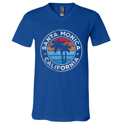 Santa Monica California Ca Vintage Graphic Retro 70s Great Gift V-Neck T-Shirt