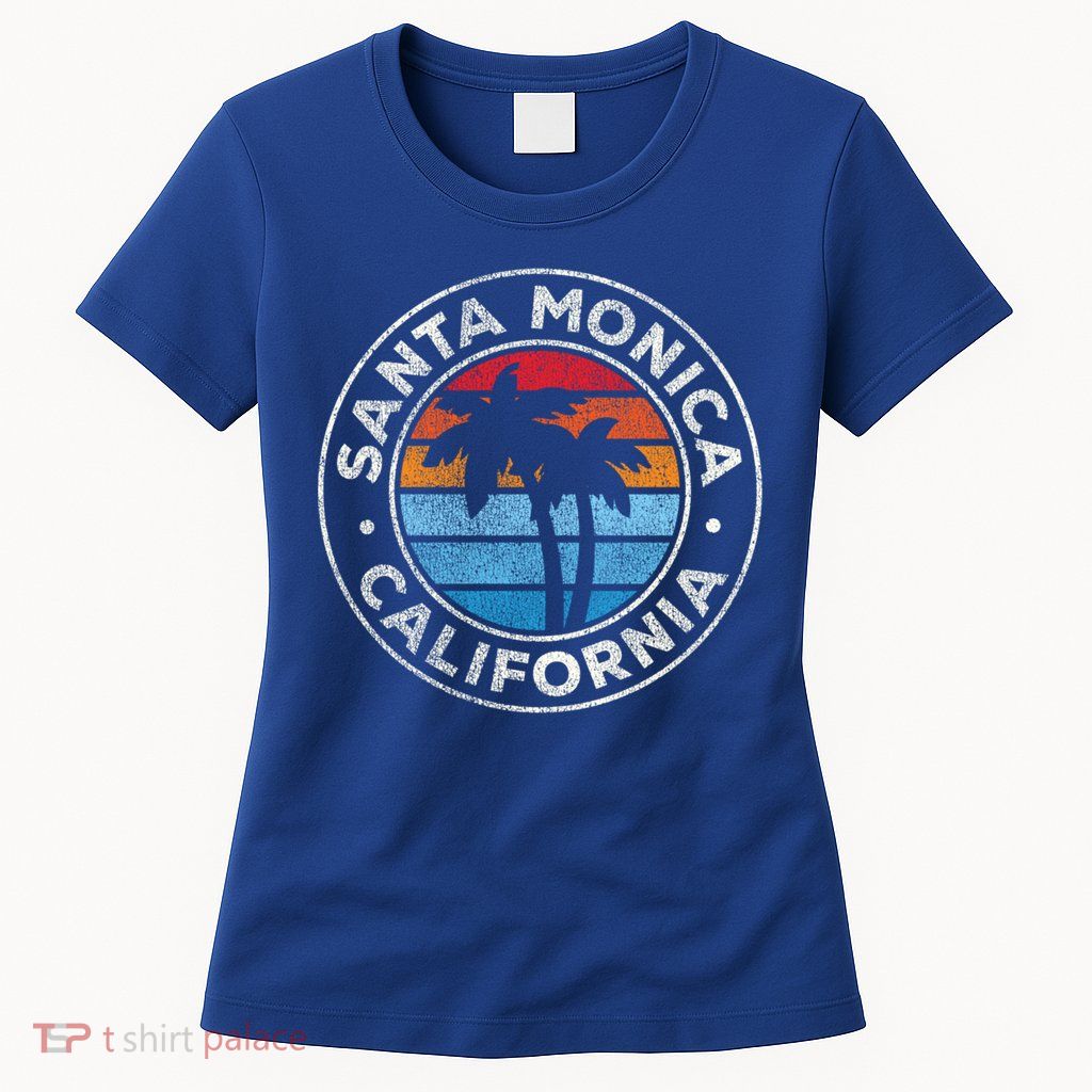 Santa Monica California Ca Vintage Graphic Retro 70s Great Gift Womens T-Shirt