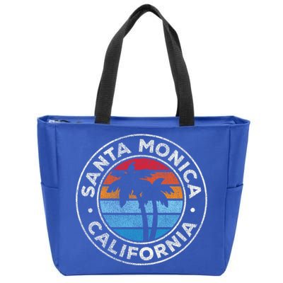 Santa Monica California Ca Vintage Graphic Retro 70s Great Gift Zip Tote Bag