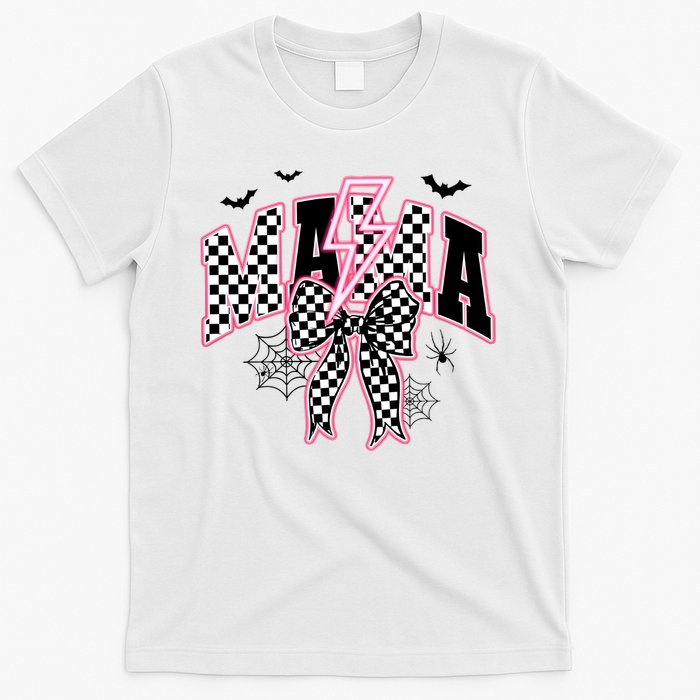 Spooky Mama Coquette Bow Halloween T-Shirt