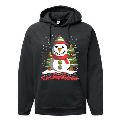 Snowman Merry Christmas Tree Snowflakes Cute Funny Performance Fleece Hoodie