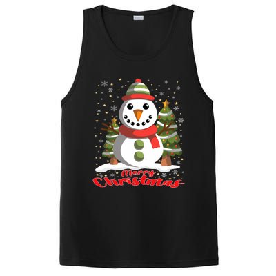 Snowman Merry Christmas Tree Snowflakes Cute Funny PosiCharge Competitor Tank