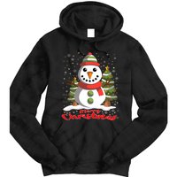 Snowman Merry Christmas Tree Snowflakes Cute Funny Tie Dye Hoodie