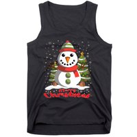 Snowman Merry Christmas Tree Snowflakes Cute Funny Tank Top