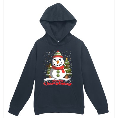 Snowman Merry Christmas Tree Snowflakes Cute Funny Urban Pullover Hoodie