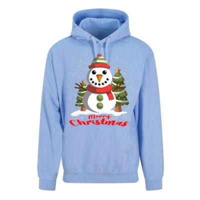 Snowman Merry Christmas Tree Snowflakes Cute Funny Unisex Surf Hoodie