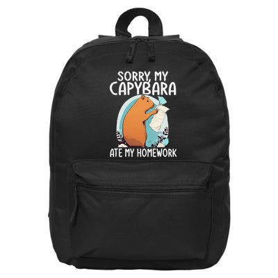 Sorry My Capybara Ate My Homework Funny Capybara Women 16 in Basic Backpack