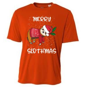 Sloth Merry Christmas Santa Sloth Merry Slothmas Funny Gift Cooling Performance Crew T-Shirt