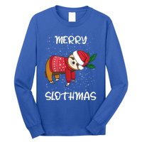 Sloth Merry Christmas Santa Sloth Merry Slothmas Funny Gift Long Sleeve Shirt