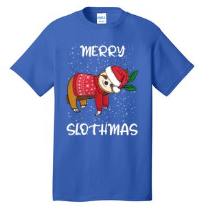 Sloth Merry Christmas Santa Sloth Merry Slothmas Funny Gift Tall T-Shirt