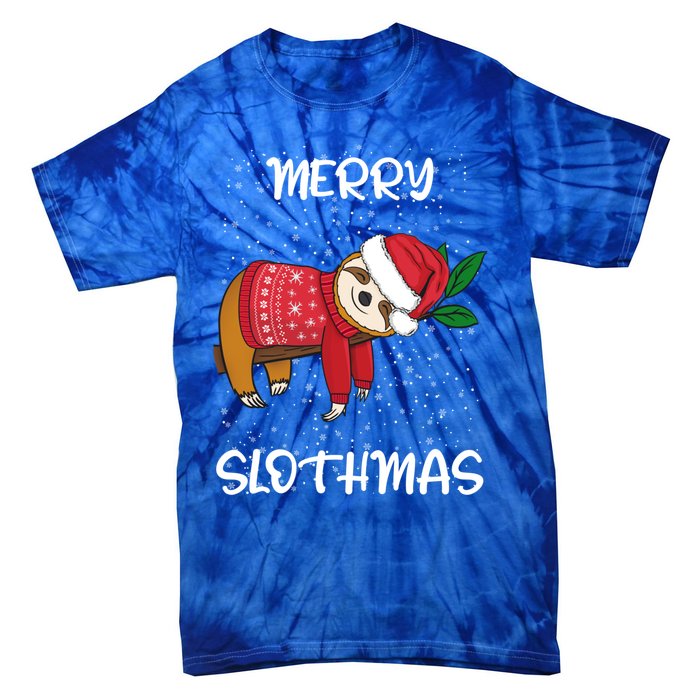 Sloth Merry Christmas Santa Sloth Merry Slothmas Funny Gift Tie-Dye T-Shirt