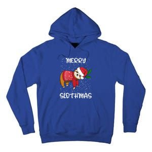 Sloth Merry Christmas Santa Sloth Merry Slothmas Funny Gift Tall Hoodie