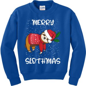 Sloth Merry Christmas Santa Sloth Merry Slothmas Funny Gift Kids Sweatshirt